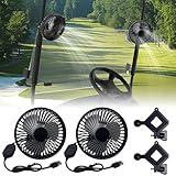 GOLFCOZER Golf Cart Fan – Portable USB-Powered Clip Fan | 3-Speed, 360° Adjustable, Low Noise, Long-Lasting – Golf Cart Accessories for EZGO, Club Car, Yamaha – Secure Mount, Portable Clip Design