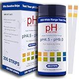 PH Test Strips for Urine & Saliva - 200ct Urine PH Test Strips for Humans, Fast & Accurately Track & Monitor Your pH Level (4.5-9.0ppm) in Seconds, Quick & Easy to Test Alkaline & Acid Levels in Body