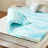 Sweetcrispy Memory Foam Mattress Topper Twin, 2 Inch Thick Gel Infused Cooling Toppers Pad for Twin Size Bed, Sleeper Sofa, RV, Camper, CertiPUR US Certified, Ventilated and Breathable