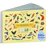 Cupkin Bird Sticker Book Activity for Kids, Toddler Airplane Travel Essentials, 500+ Parrot Stickers + 12 Scenes + 12 Coloring Book Pages, Bird Lover Kids Gift, Kid Crafts for Ages 2-8