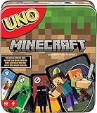 Mattel Games UNO Minecraft Card Game for Family Night with Minecraft-themed Graphics in a Collectible Tin for 2-10 Players (Amazon Exclusive)