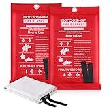 Mondoshop Emergency Fire Blanket for Kitchen Home Fire Blanket Fire Resistant Blanket for Grill, Car, Office, Warehouse, School, Picnic, Garages, Workshop, Camping