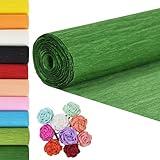 BEISHIDA Dark Green Crepe Paper Roll, 9.8 Inch Wide 8ft Long Crepe Paper Sheet for Flower Making, Wedding Ceremony, Birthday Holiday Party Decoration,DIY Craft(2Rolls)