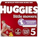 Huggies Size 5 Diapers, Little Movers Baby Diapers, Size 5 (27+ lbs), 132 Count (2 Packs of 66), Packaging May Vary
