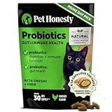 Cat Probiotics Gut + Immune Health Crunchy & Creamy Chews - Digestive Health, Supports Gut Health, Immunity, Healthy Digestion + Cat Constipation Relief - Chicken 30-Day Supply