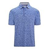Alex Vando Mens Golf Shirt Moisture Wicking Quick-Dry Short Sleeve Casual Polo Shirts for Men,Blue,L