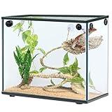 Navaris Bearded Dragon Habitat Essentials - Tank Accessories Set of 5 - Reptile Hammock Adjustable Wooden Ramp DIY Rope Plants - Ideal for Lizard & Gecko Tank