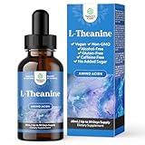 High Absorption L-Theanine Liquid Drops - Nootropic Focus Supplement with L Theanine 200mg Per Serving and Chamomile Extract - L Theanine Supplement for Adults and Kids Relaxation and Focus - 2oz