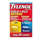 Tylenol Cold + Flu Severe Day & Night Caplets for Fever, Pain, Cough & Congestion Relief, 24 Count