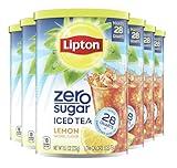 Lipton Zero Sugar for Health and Wellness, Low Calorie Lemon Iced Tea Mix, Makes 28 Quarts (Pack of 6)