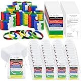 Cunno 150 Pcs Plan of Salvation Bracelets Sets with 50 Bulk Plan of Salvation Cards Gospel Tracts Pocket Holy Postcards Prayer Cards 50 Wrist Band Wordless Silicone Bracelet 50 Bags for Ministering