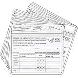 Vaccination Card Pouch 10pk. Waterproof and Zip resealable. Transparent and Polyvinyl Plastic, White