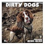 RED EMBER Dirty Dogs 2025 Wall Calendar 12 Month | 12" x 24" Open | Thick & Sturdy Paper | Giftable | Calendar 2025