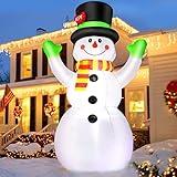 7 FT Christmas Inflatables Giant Snowman Outdoor Decorations, Blow up Snow Man Yard Decor Built-in Bright LED Light Wear Magic Hat, Weatherproof Holiday for Garden Patio Lawn Party Xmas Gifts