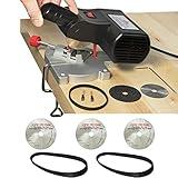 JOUNJIP Mini Chop Saw - Customer Favorite Pack - Extra 3 HSS Blades and 2 Belts - for Hobby Miniature Model Making, Carbon Arrow Shafts, Zinc Stained Glass Came, 223/5.56 Brass
