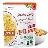 Pasta Zing Spaghetti Pasta Made with Italian Durum Wheat | Ready to Eat Meals in 60 seconds | Fully Cooked, Microwave Meals, Ready Pasta for Dinner, Easy Dinner Sides | Pack of 7, 7.05 Ounce