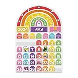 Mewise Rainbow Calendar Pocket Chart for Classroom & Home with 96 Activity Cards-Daycare Learning/Preschool/Homeschool/Focus Board/Classroom Decor Calendar/Early Learning (English)