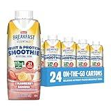 Carnation Breakfast Essentials Fruit and Protein Smoothie Nutritional Drink, Strawberry Banana, 24 – 8 fl oz Cartons