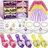 LJZJ Princess Dress Up Toys & Jewelry Boutique - Costumes Set incl Skirts, Shoes, Crowns, Accessories - Ideal Girls Role Play Gift for 3 4 5 6 Year Toddler Birthday Parties Party Favors