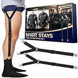 Shirt Stays Adjustable Soft and Smooth Elastic with Non Slip Clips Perfect Sock Garters for Military or Professional