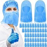 Yahenda 200 Pcs Disposable Hair Nets for Food Service Workers, Full Face Beard Beard Nets, Bouffant Hoods Elastic Head Cover Protective Hairnets, Hairnets Food Service for Work, Lab, Cooking