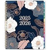 2025-2026 Planner - Academic Planner 2025-2026, 9" x 11", Jul.2025 - Jun.2026, Weekly and Monthly with Colorful Tabs, Strong Twin-wire, Back Pocket - Engraved Floral