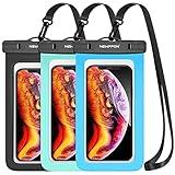 newppon Waterproof Cell Phone Pouch - Underwater Dry Bag Case Lanyard - Water Proof Clear Holder Protector for iPhone 16 15 14 13 Pro Max Plus Samsung Galaxy S24 S23 S22 Ultra Note for Beach Swimming