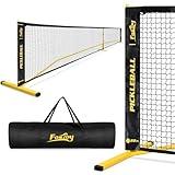 Fostoy Pickleball Net, 22FT Regulation Size Portable Net,18-Ply PE Nets Weather Resistant Steady Metal Frame Pickle Ball Net System with Carrying Bag for Outdoor Indoor Driveway Game