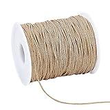 PH PandaHall 100 Yards 1mm Waxed Cotton Cord Thread Beading String Waxed Craft String for Bracelet Necklace Making Crafting Beading Macrame Vase Decor, Burlywood