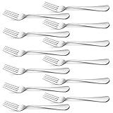 Briout Silverware, Dinner Fork 8 Inches, Forks Set of 12 Premium Food Grade Stainless Steel Forks for Home Kitchen Party Restaurant, Mirror Polished Dishwasher Safe