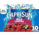 Capri Sun Wild Cherry Flavored with other natural flavor Juice Drink Blend, 10 ct Box, 6 fl oz Pouches