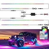 EK ENNOKING Underglow LED Lights for Cars 252 LEDs RGBI Neon Accent Strip Lights with App and Remote Control 16 Million Colors DIY & Music Mode Underbody Exterior Lights Kit for RV SUV Truck Boat 12V