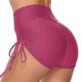 JEUROT Lounge Shorts for Women No Front Seam Yoga Workout Biker Shorts Leggings Summer Running Active Short Pants Slip Short for Under Dresses Sexy Clothes (XL) Hot Pink