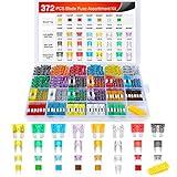 Nilight 372 PCS Car Fuses Assortment Kit Standard Mini LP Mini Micro2 Blade Fuse ATO ATC APS ATS APR 2A 5A 7.5A 10A 15A 20A 25A 30A 35A Replacement Fuses for Cars Trucks RVs