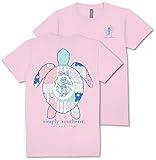 Simply Southern Save The Turtles - Quilted - Patchwork - Bow - Youth T-Shirt (US, Alpha, Large, Regular, Youth, Light Pink)
