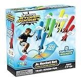 Stomp Rocket Jr Multi-Color Rocket Launcher for Kids, 8 Rockets - Fun Outdoor Kids Gifts for Boys & Girls - STEM Toy Foam Blaster Set Soars Up to 100 Feet - Ages 3 & Up