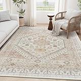 zesthome 5x7 Area Rugs - Ultra-Thin Washble Rug, Stain Resistant Anti Slip Backing Rugs for Living Room,Bedroom, Vintage Home Decor Area Rug