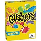 Gushers Fruit Flavored Snacks, Tropical Fruit Flavor, 6 Pouches, 4.8 oz