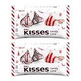 Kisses Christmas Candy Cane Bulk 2 Pack of 9.5oz Bags of Candy Cane Kisses, Peppermint Kisses, Christmas Kisses Bulk, Peppermint Kisses Candy