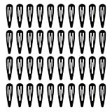 40 Pack Black 2 Inch Barrettes Women Metal Snap Hair Clips Accessories