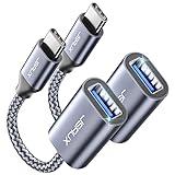 JSAUX USB C to USB 3.0 Adapter [2 Pack], USB C Male to USB Female OTG Cable Thunderbolt3 to USB Adapter Compatible with MacBook Pro/Air, iPhone 16 Pro Max/16 Plus/16e/15, Samsung Galaxy S25/S24/S23