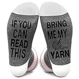 If You Can Read This Bring Me My Yarn, Socks Gift for Knitter, Women Socks Size 5.5-11, Knitting Gift for Mom Grandma on Birthday Thanksgiving Christmas Day - A79