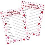 DISTINCTIVS Valentine's Day Word Scramble Party Game – 25 Player Cards, Classroom Party Activity, Fun Game for Kids, Educational Valentine Party Game