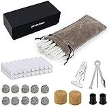 Joyoldelf Smoking Pipe Accessories Kit - 10 Metal Balls, 50 Pipe Cleaners, 20 Pipe Filters (9mm), 2 Cork Knockers, 2 Pipe Bits, 1 Pipe Scraper, 1 Reamer and a Pipe Pouch