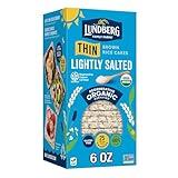 Lundberg Organic Thin Stackers, Brown Rice, Lightly Salted, Thin Rice Cakes, Gluten-Free, Vegan, Healthy Snacks, 6 Oz