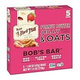 Bob's Red Mill Peanut Butter Jelly & Oats Snack Bar - 5 Bars (Pack of 1) - Gluten Free, Non-GMO, Whole Grain