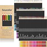 Soucolor 72-Color Colored Pencils for Adult Coloring Books, Back to School Supplies, Soft Core, Artist Drawing Sketching Pencils Set, Art Supplies Kit Gifts for Kids Teens Beginners Blending Shading
