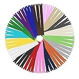 Nylon Zippers for Sewing, 14 Inch 80 PCs Bulk Zipper Supplies in 20 Assorted Colors; by Mandala Crafts