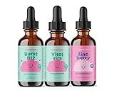 JoySpring Vital Vits, Burst B12 & Zincberry Supplement Set - Natural Daily Herbal Drops - Fill in Dietary Gaps - Back to School Bundle - Help Boost Energy and Immune Function - Comes in Convenient Li