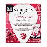 Summer's Eve Blissful Escape Daily Refreshing Feminine Wipes, Removes Odor, pH Balanced, 12 Count, 1 Pack